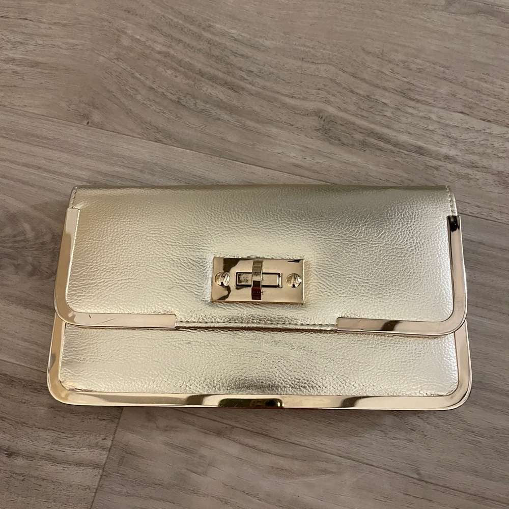 Metallic Gold Clutch with chain strap